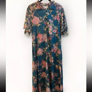 Vintage Tom Bezduda For Barad & Co. Floral Kaftan Mumu Dress, Women’s Size M